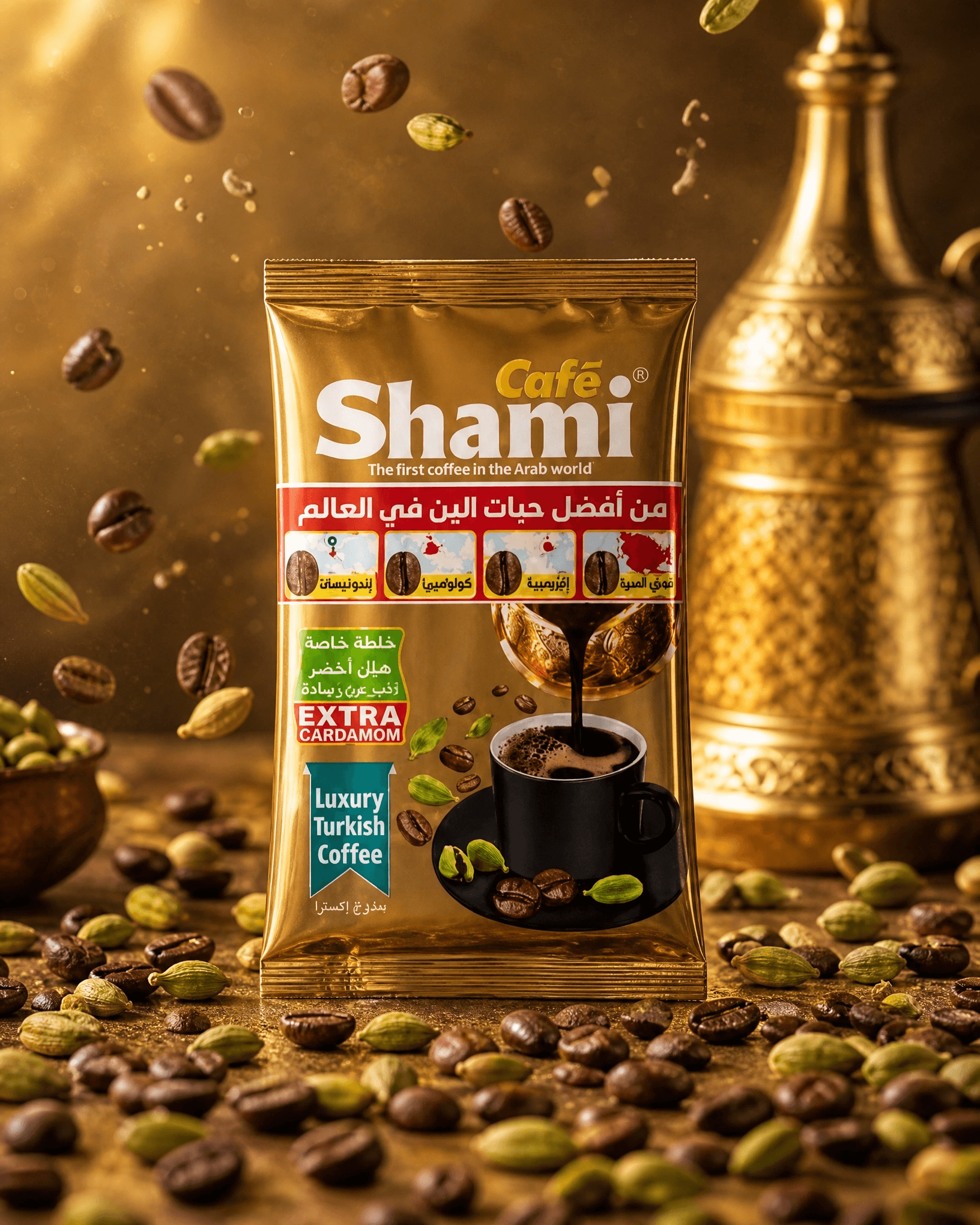 Café Shami Extra Cardamom — Gold pack